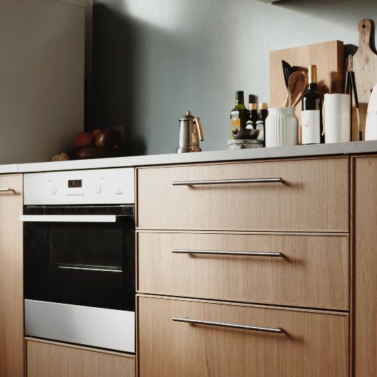 Modern wooden kitchen drawers and cabinets